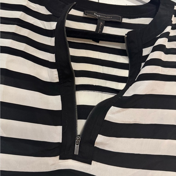 BCBGMaxAzria Monochrome Striped Top - Picture 2 of 5